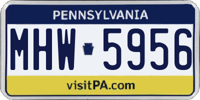 PA license plate MHW5956