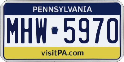 PA license plate MHW5970