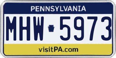 PA license plate MHW5973