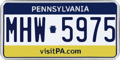 PA license plate MHW5975