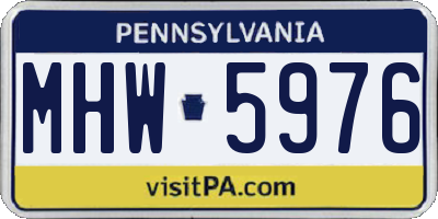 PA license plate MHW5976