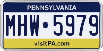 PA license plate MHW5979