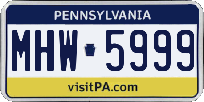 PA license plate MHW5999