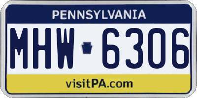 PA license plate MHW6306