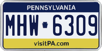 PA license plate MHW6309