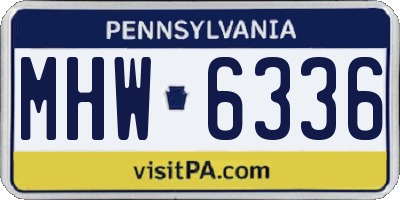 PA license plate MHW6336