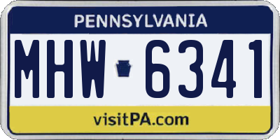 PA license plate MHW6341