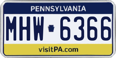 PA license plate MHW6366
