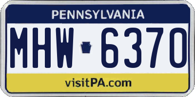 PA license plate MHW6370