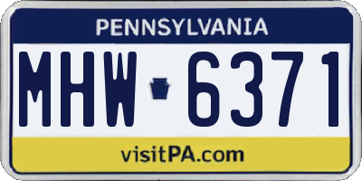 PA license plate MHW6371