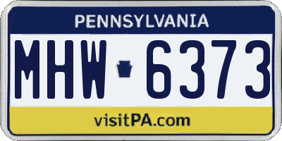 PA license plate MHW6373