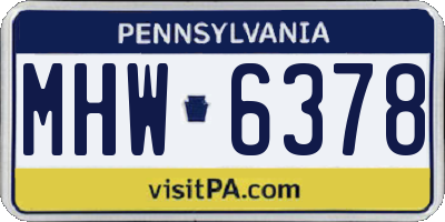 PA license plate MHW6378