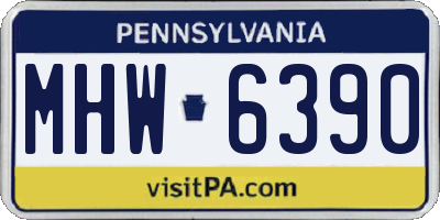 PA license plate MHW6390