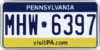 PA license plate MHW6397