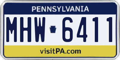 PA license plate MHW6411