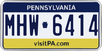 PA license plate MHW6414
