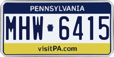 PA license plate MHW6415