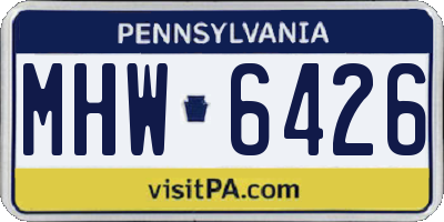 PA license plate MHW6426