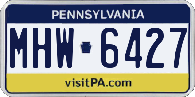 PA license plate MHW6427