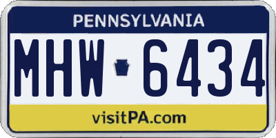PA license plate MHW6434