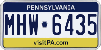 PA license plate MHW6435