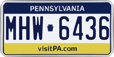 PA license plate MHW6436