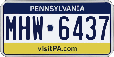 PA license plate MHW6437