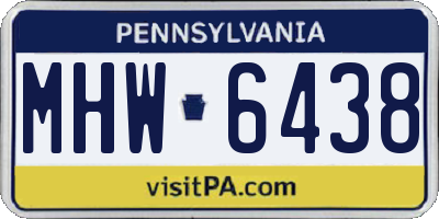 PA license plate MHW6438