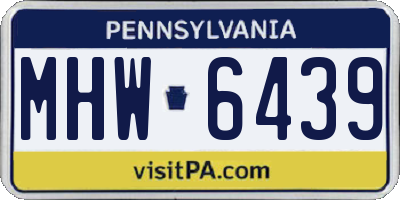 PA license plate MHW6439