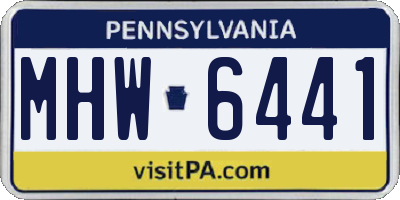 PA license plate MHW6441
