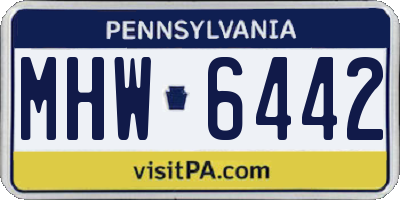 PA license plate MHW6442
