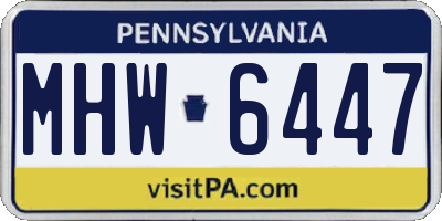 PA license plate MHW6447