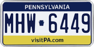 PA license plate MHW6449
