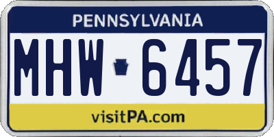 PA license plate MHW6457
