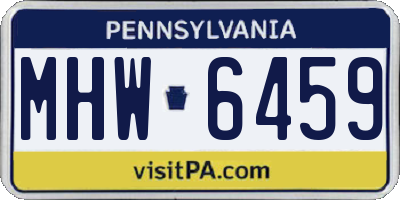 PA license plate MHW6459