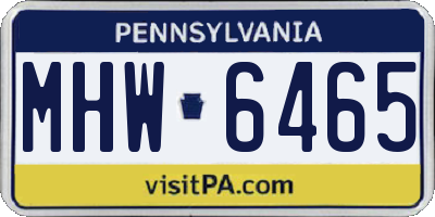 PA license plate MHW6465