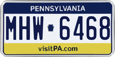 PA license plate MHW6468
