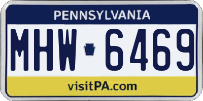 PA license plate MHW6469