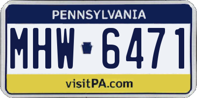 PA license plate MHW6471