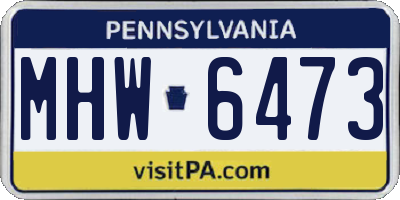 PA license plate MHW6473