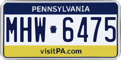 PA license plate MHW6475