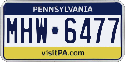 PA license plate MHW6477