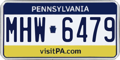 PA license plate MHW6479