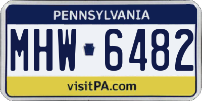 PA license plate MHW6482