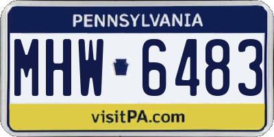 PA license plate MHW6483