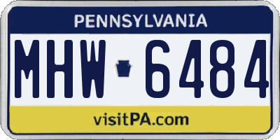 PA license plate MHW6484