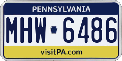 PA license plate MHW6486