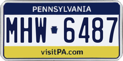 PA license plate MHW6487