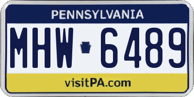 PA license plate MHW6489