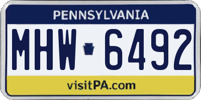 PA license plate MHW6492
